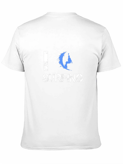 I Love Surfing Graphic Black T-Shirt