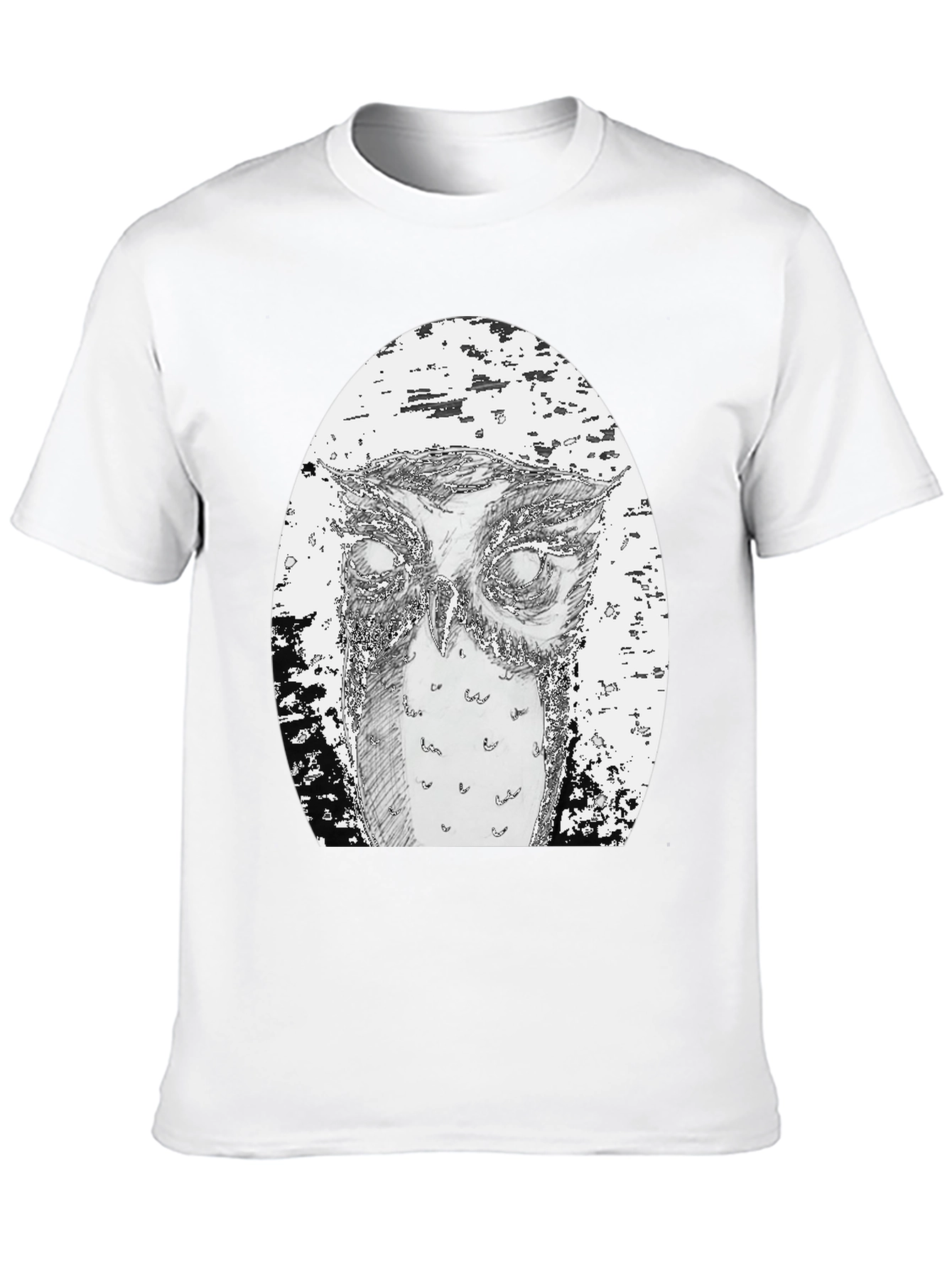 Owl Graphic Tee - Unique Hand Drawn Design