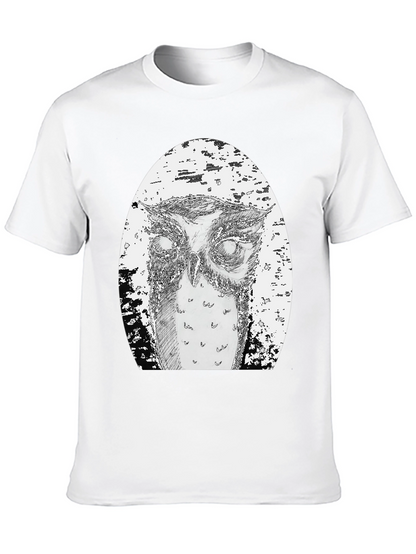 Owl Graphic Tee - Unique Hand Drawn Design
