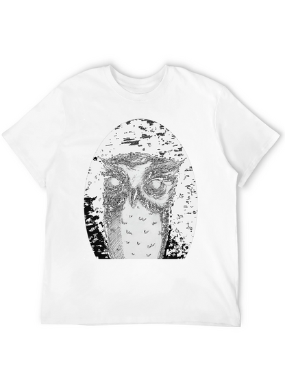 Owl Graphic Tee - Unique Hand Drawn Design