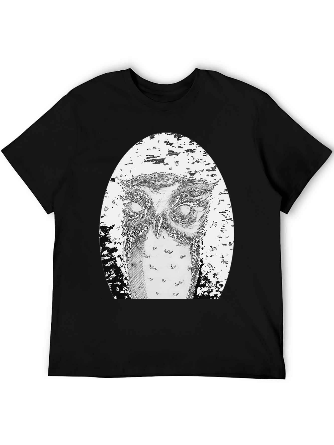 Owl Graphic Tee - Unique Hand Drawn Design