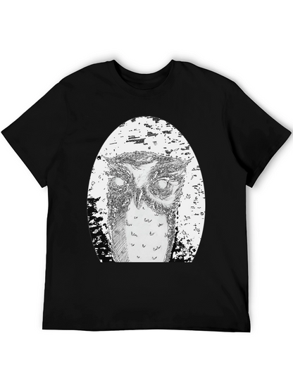 Owl Graphic Tee - Unique Hand Drawn Design