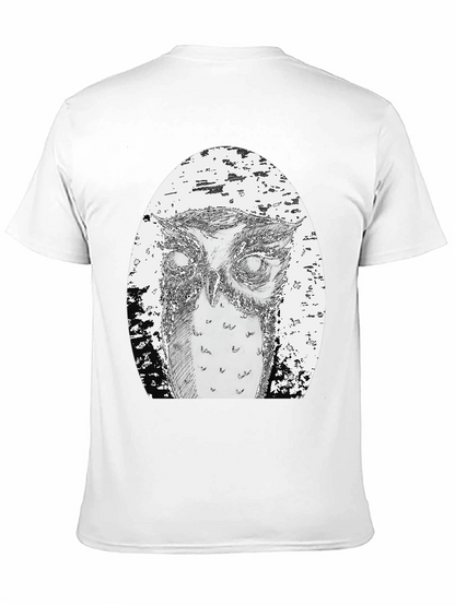 Owl Graphic Tee - Unique Hand Drawn Design