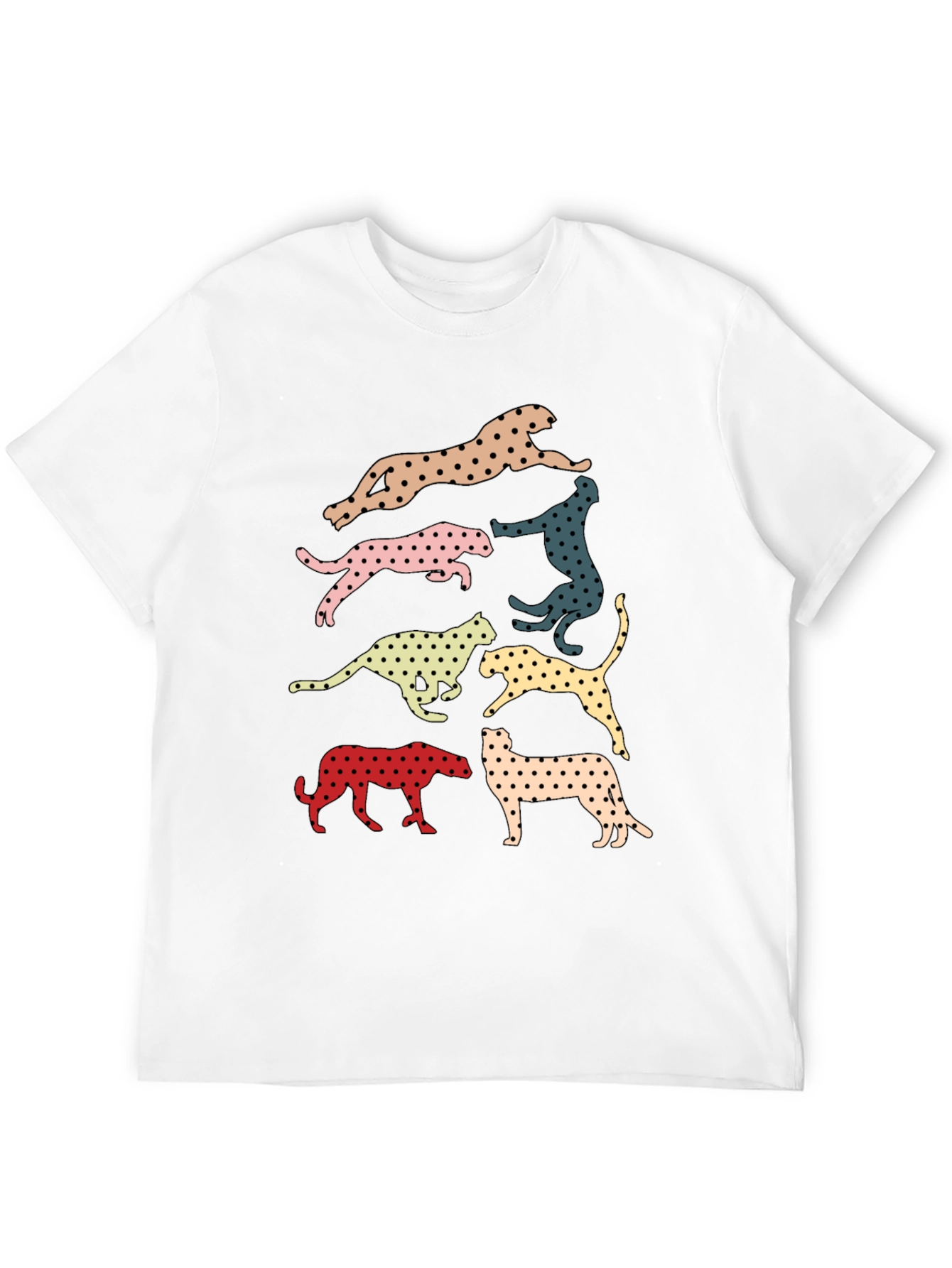 Retro Leopard Print Crew Neck T-Shirt