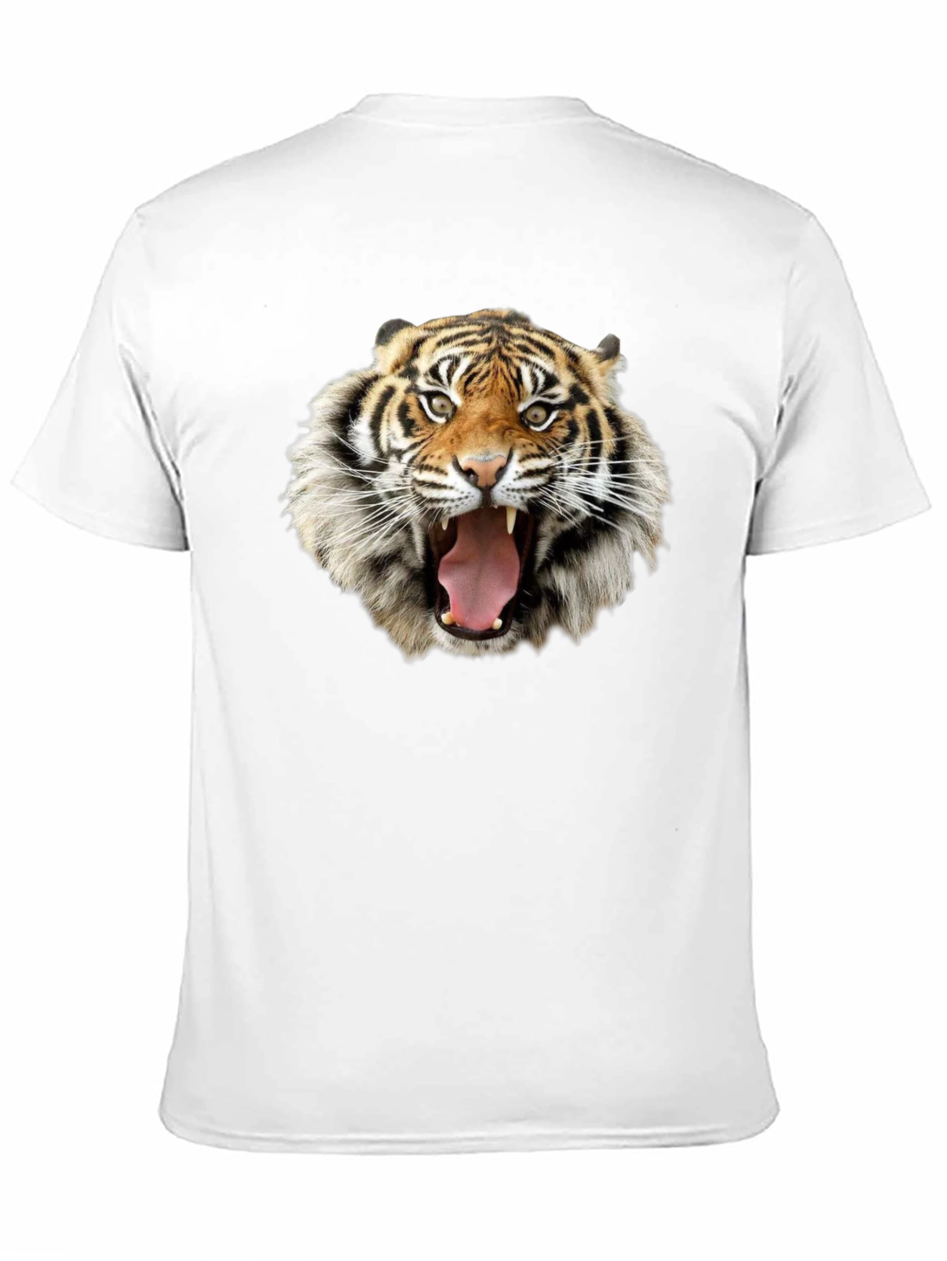 Tiger Face Graphic Print Black T-Shirt