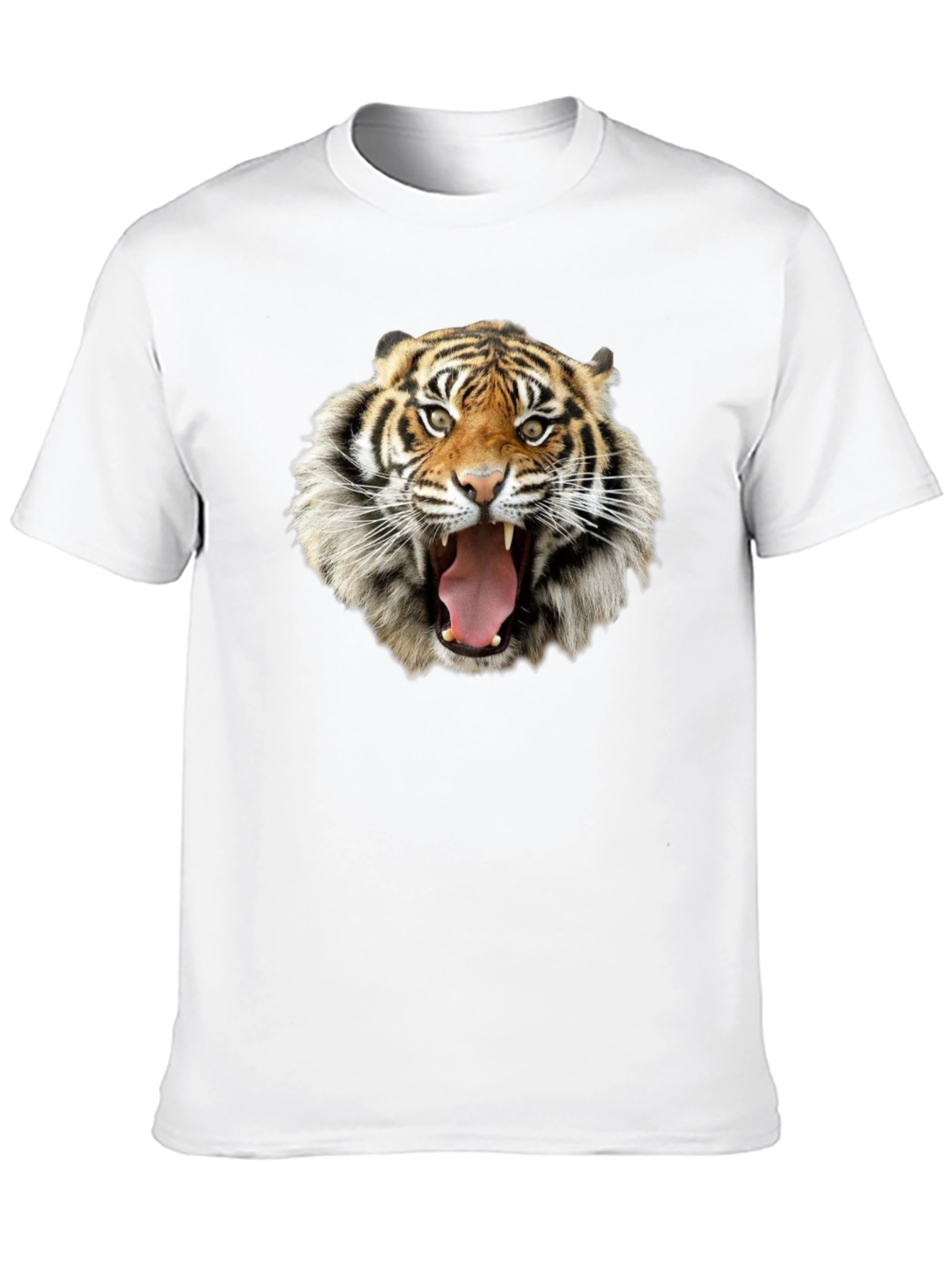 Tiger Face Graphic Print Black T-Shirt