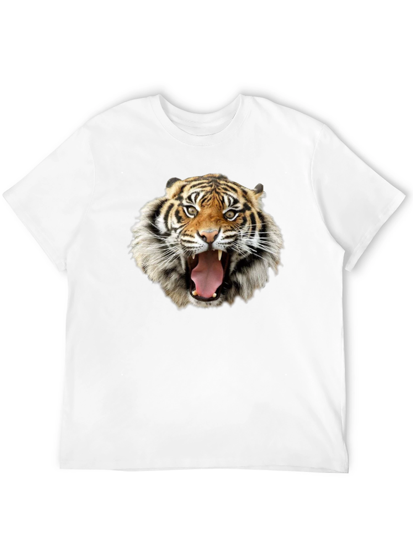 Tiger Face Graphic Print Black T-Shirt