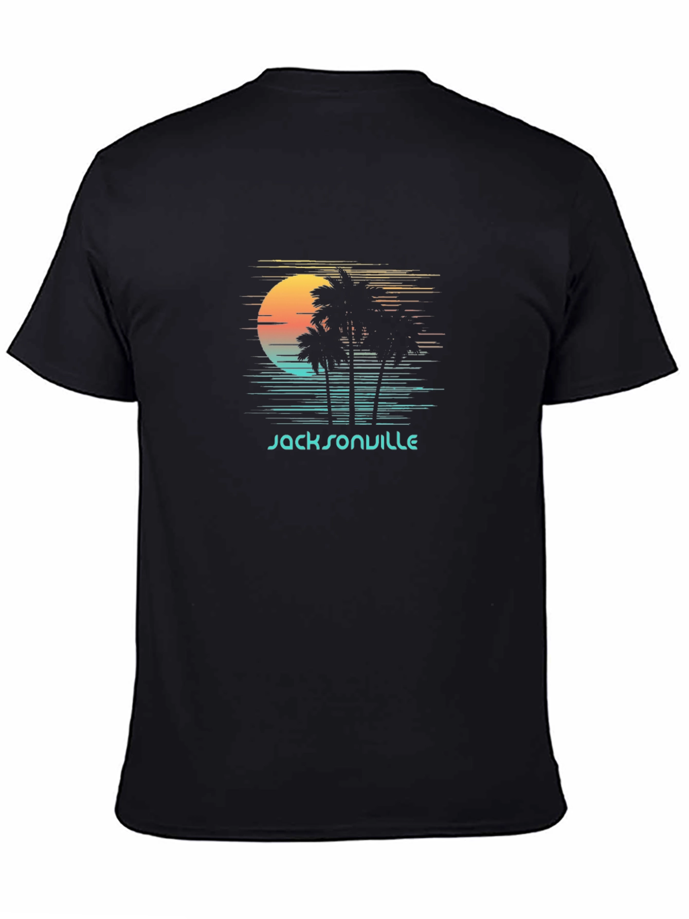 Jacksonville Retro Sunset Palm Tree Graphic Tee