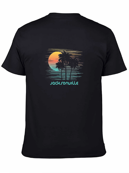 Jacksonville Retro Sunset Palm Tree Graphic Tee