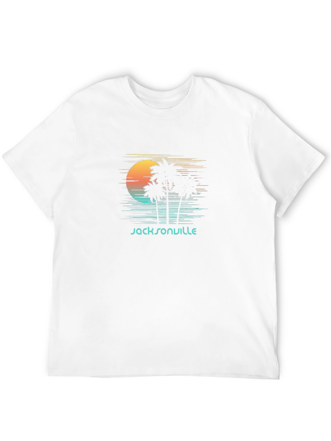 Jacksonville Retro Sunset Palm Tree Graphic Tee