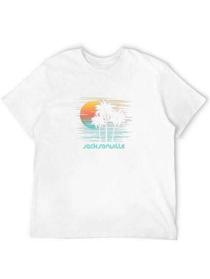 Jacksonville Retro Sunset Palm Tree Graphic Tee