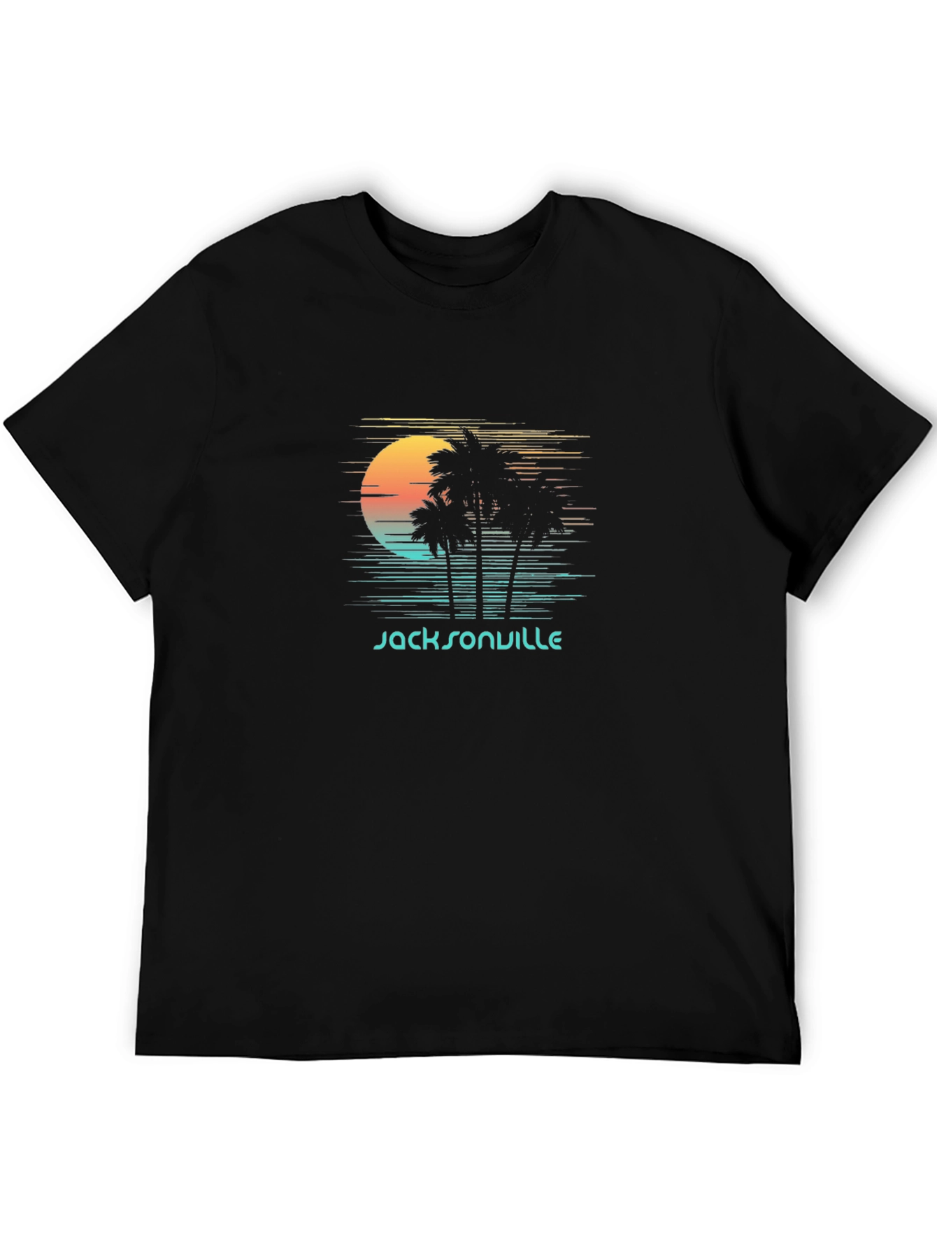 Jacksonville Retro Sunset Palm Tree Graphic Tee