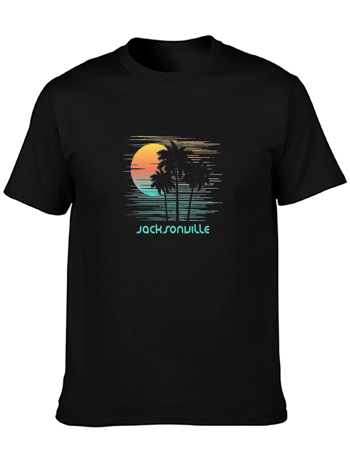 Jacksonville Retro Sunset Palm Tree Graphic Tee