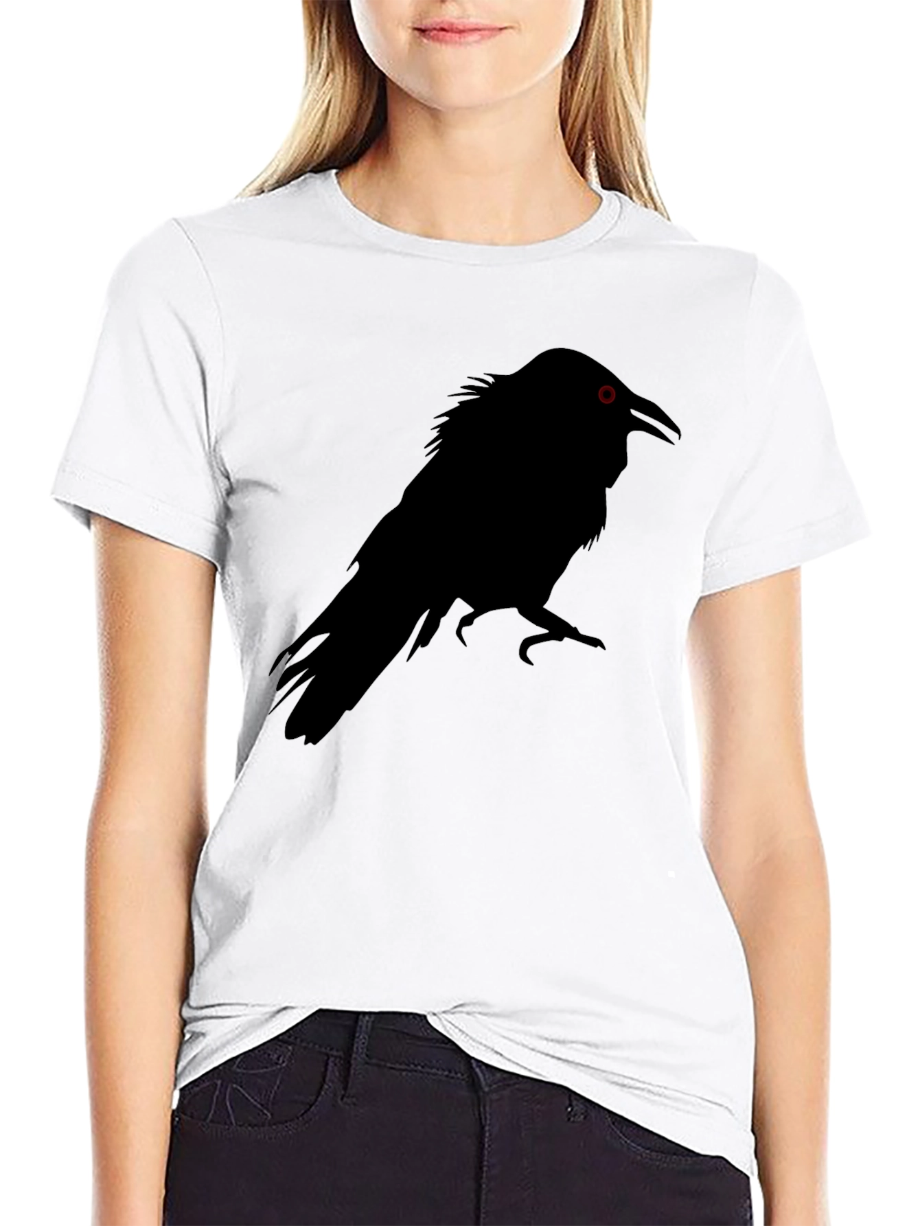 Raven Graphic Tee - Black Crow Design T-Shirt