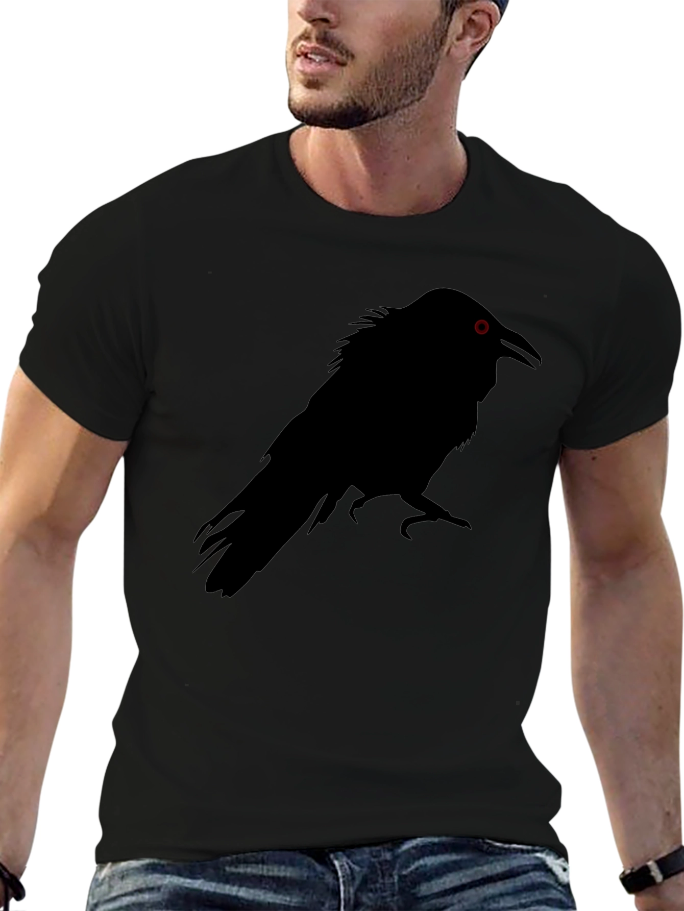 Raven Graphic Tee - Black Crow Design T-Shirt