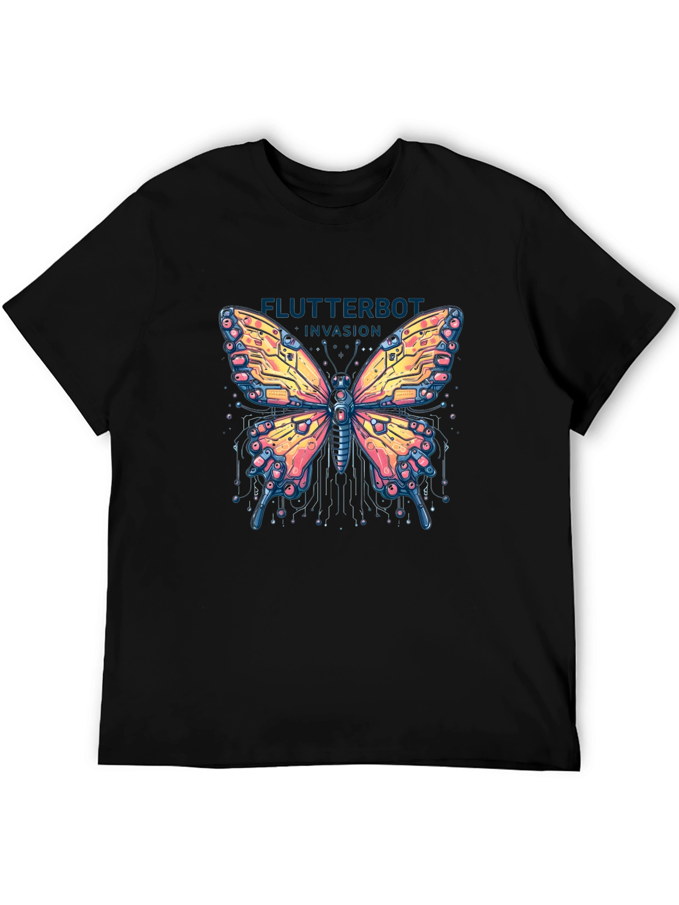 Flutterbot Invasion T-Shirt - Robotic Butterfly Design