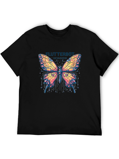Flutterbot Invasion T-Shirt - Robotic Butterfly Design