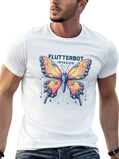 Flutterbot Invasion T-Shirt - Robotic Butterfly Design