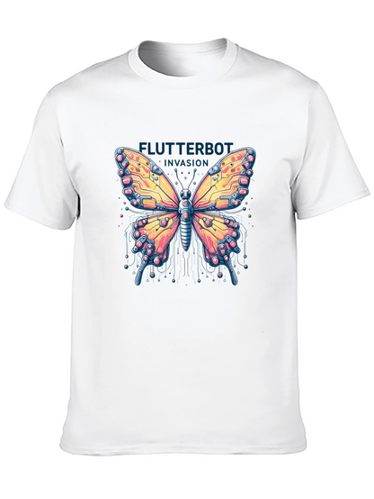 Flutterbot Invasion T-Shirt - Robotic Butterfly Design