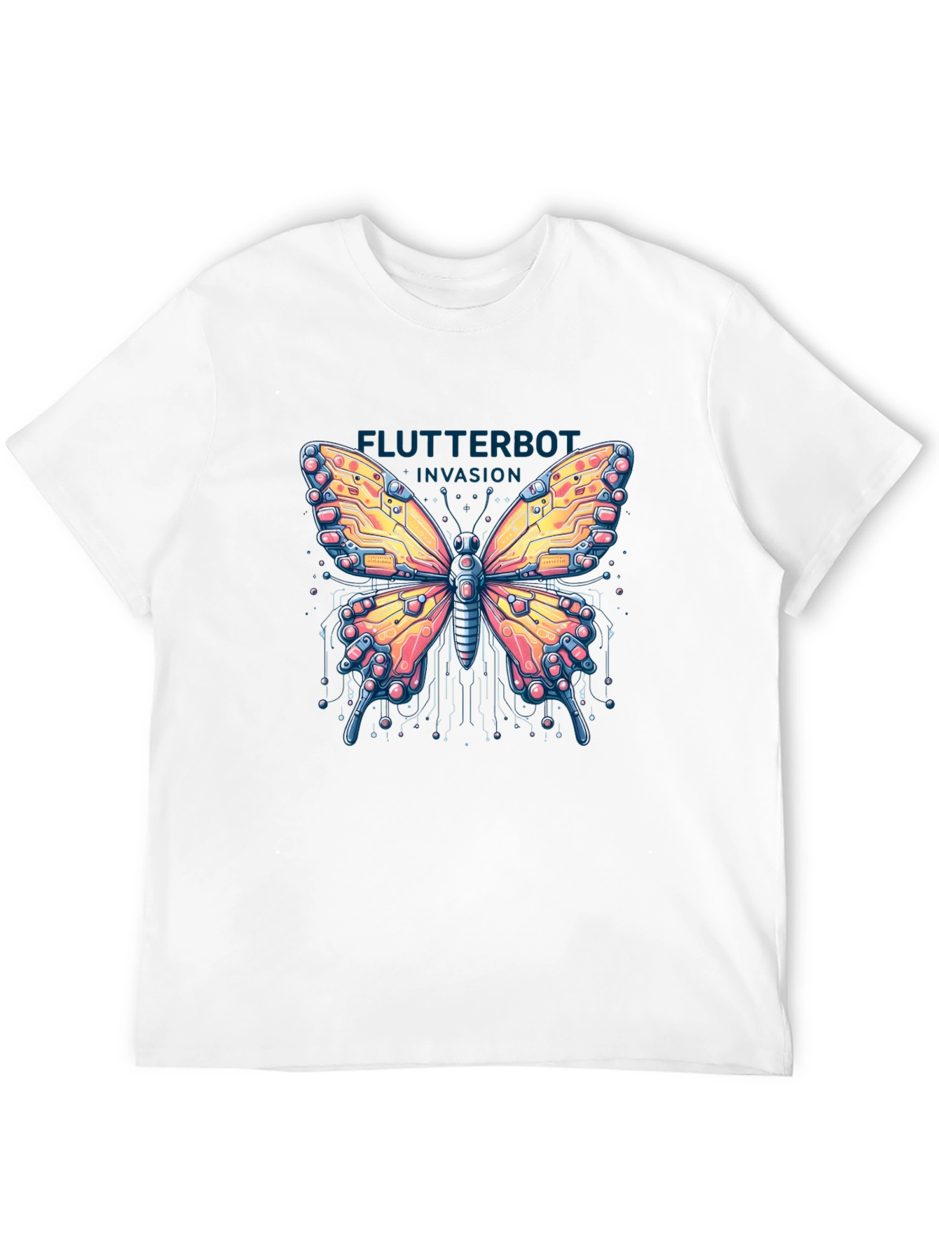 Flutterbot Invasion T-Shirt - Robotic Butterfly Design