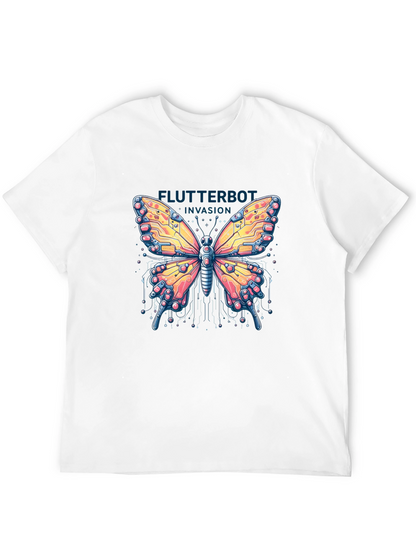 Flutterbot Invasion T-Shirt - Robotic Butterfly Design