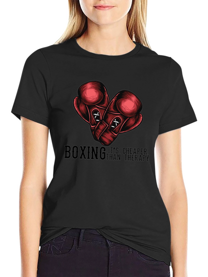 Boxing Cheaper Than Therapy Graphic Tee