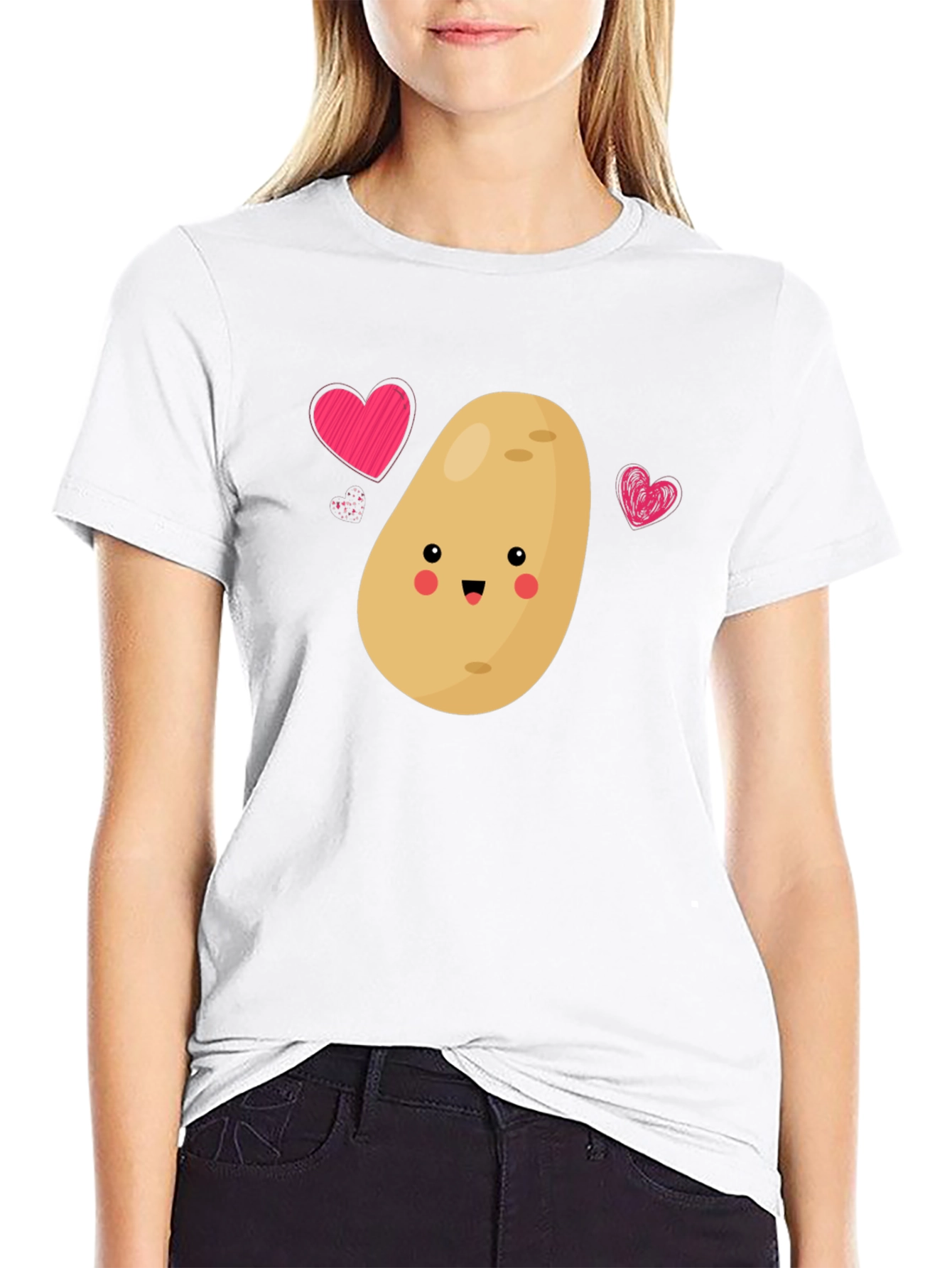 Cute Potato Love T-Shirt - Unisex Black Tee
