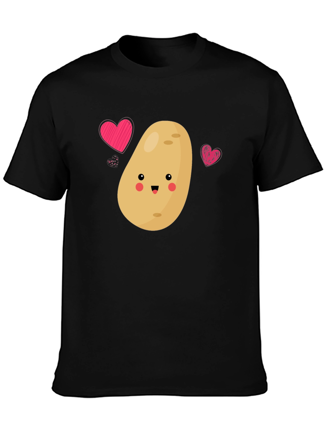 Cute Potato Love T-Shirt - Unisex Black Tee