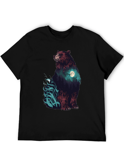Bear Forest Moon Graphic T-Shirt