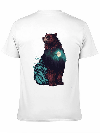 Bear Forest Moon Graphic T-Shirt