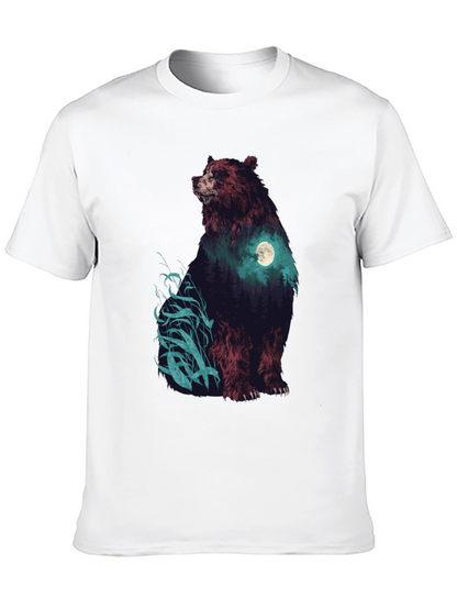 Bear Forest Moon Graphic T-Shirt