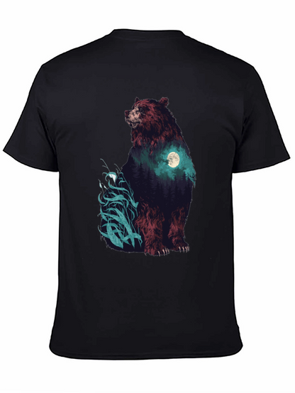 Bear Forest Moon Graphic T-Shirt