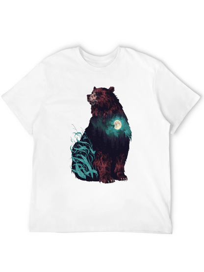 Bear Forest Moon Graphic T-Shirt