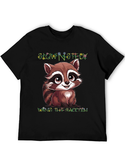 Cute Raccoon Graphic Tee - Slow & Steady Wins!