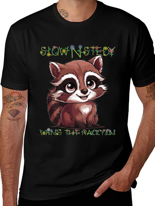 Cute Raccoon Graphic Tee - Slow & Steady Wins!