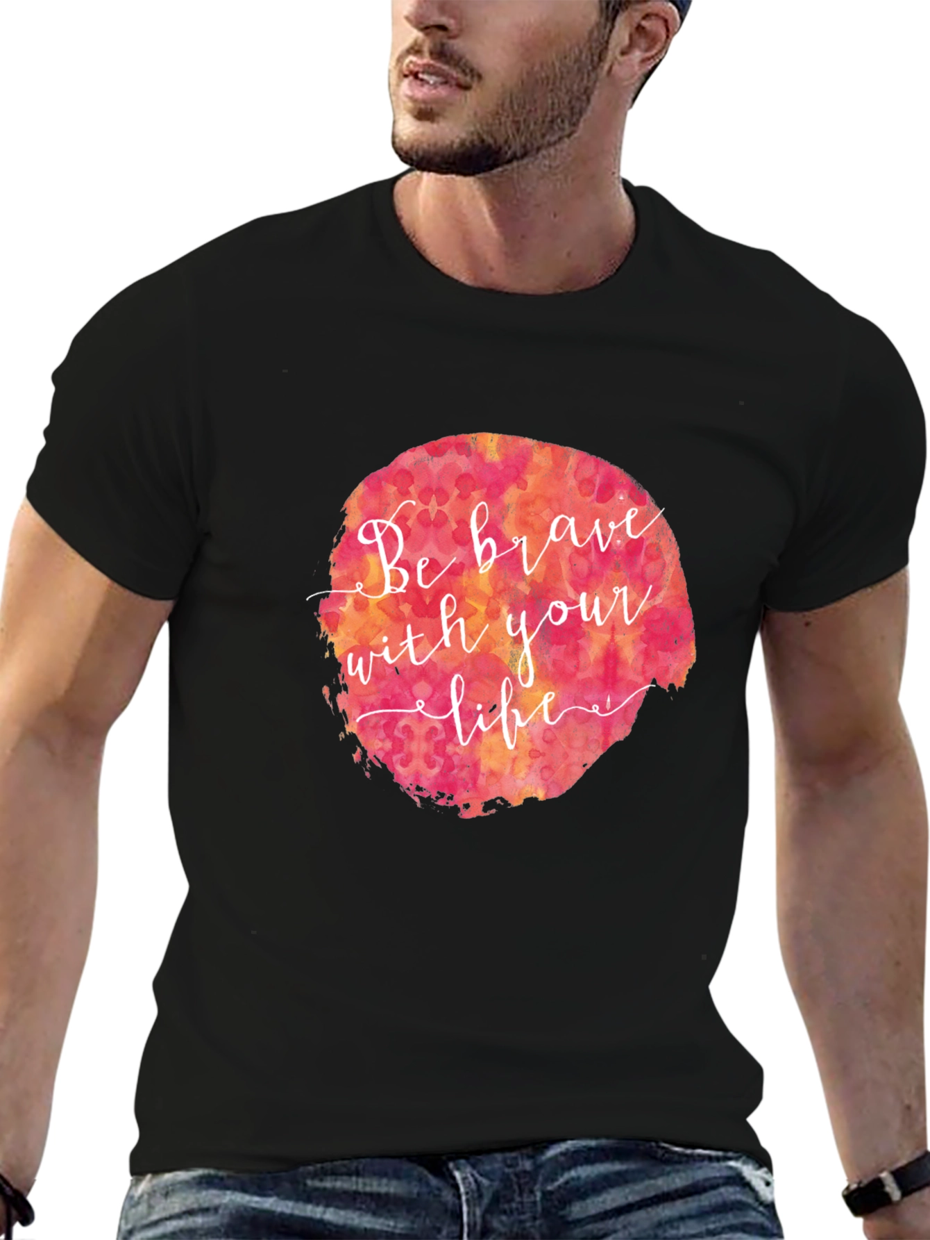 Be Brave Graphic Tee - Black Cotton T-Shirt