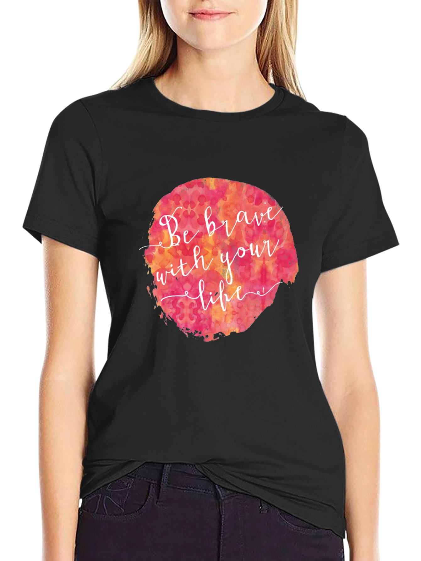 Be Brave Graphic Tee - Black Cotton T-Shirt