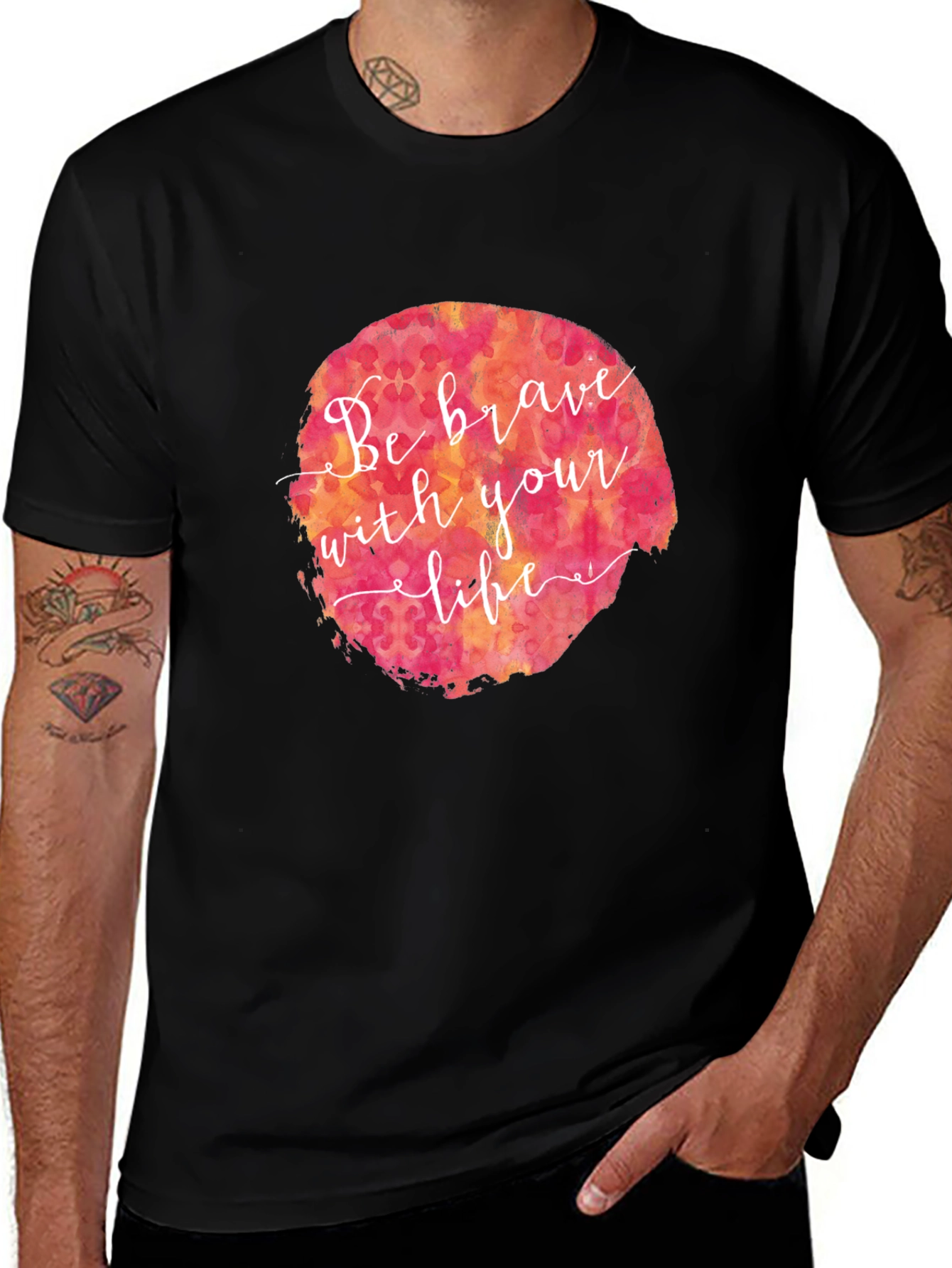 Be Brave Graphic Tee - Black Cotton T-Shirt