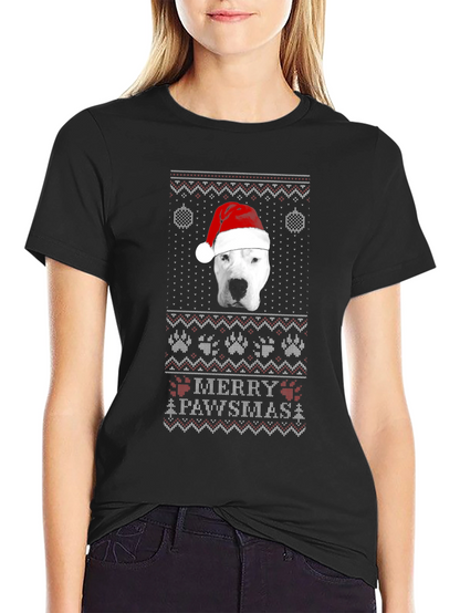 Merry Pawsmas Dog Christmas Sweater T-Shirt