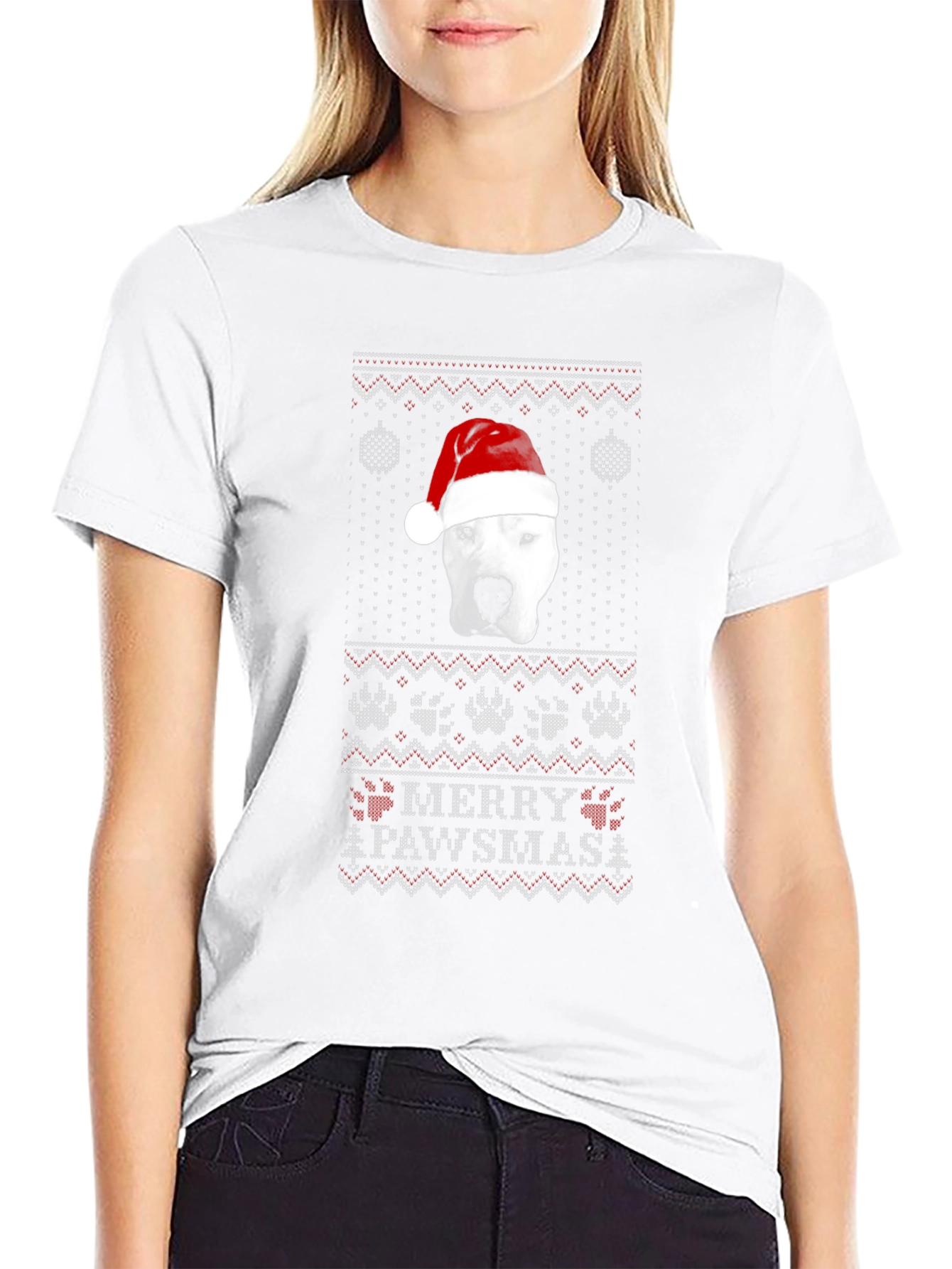 Merry Pawsmas Dog Christmas Sweater T-Shirt