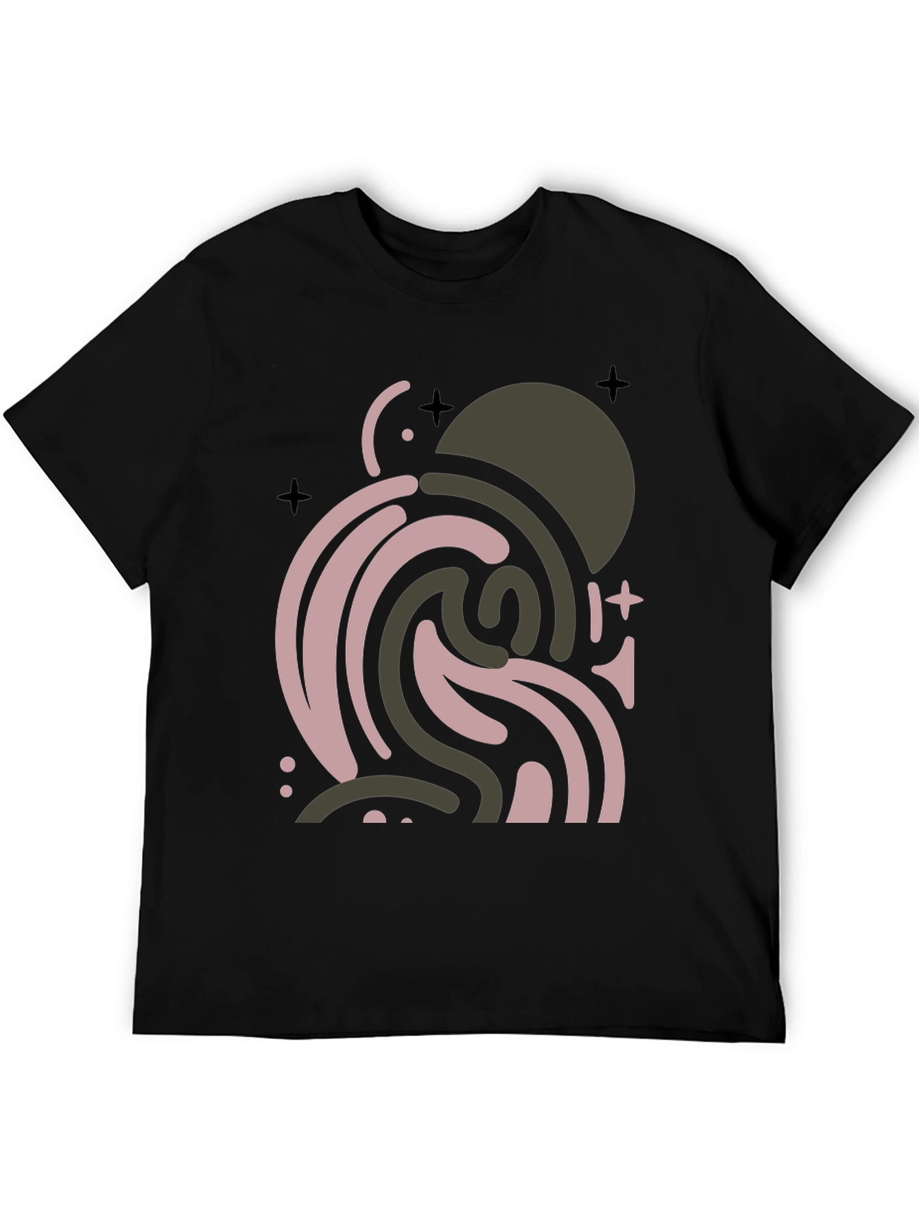 Abstract Graphic Print Black T-Shirt