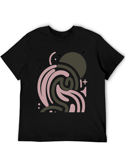 Abstract Graphic Print Black T-Shirt