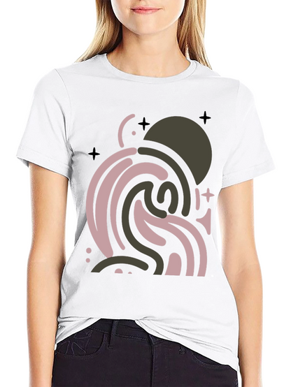 Abstract Graphic Print Black T-Shirt
