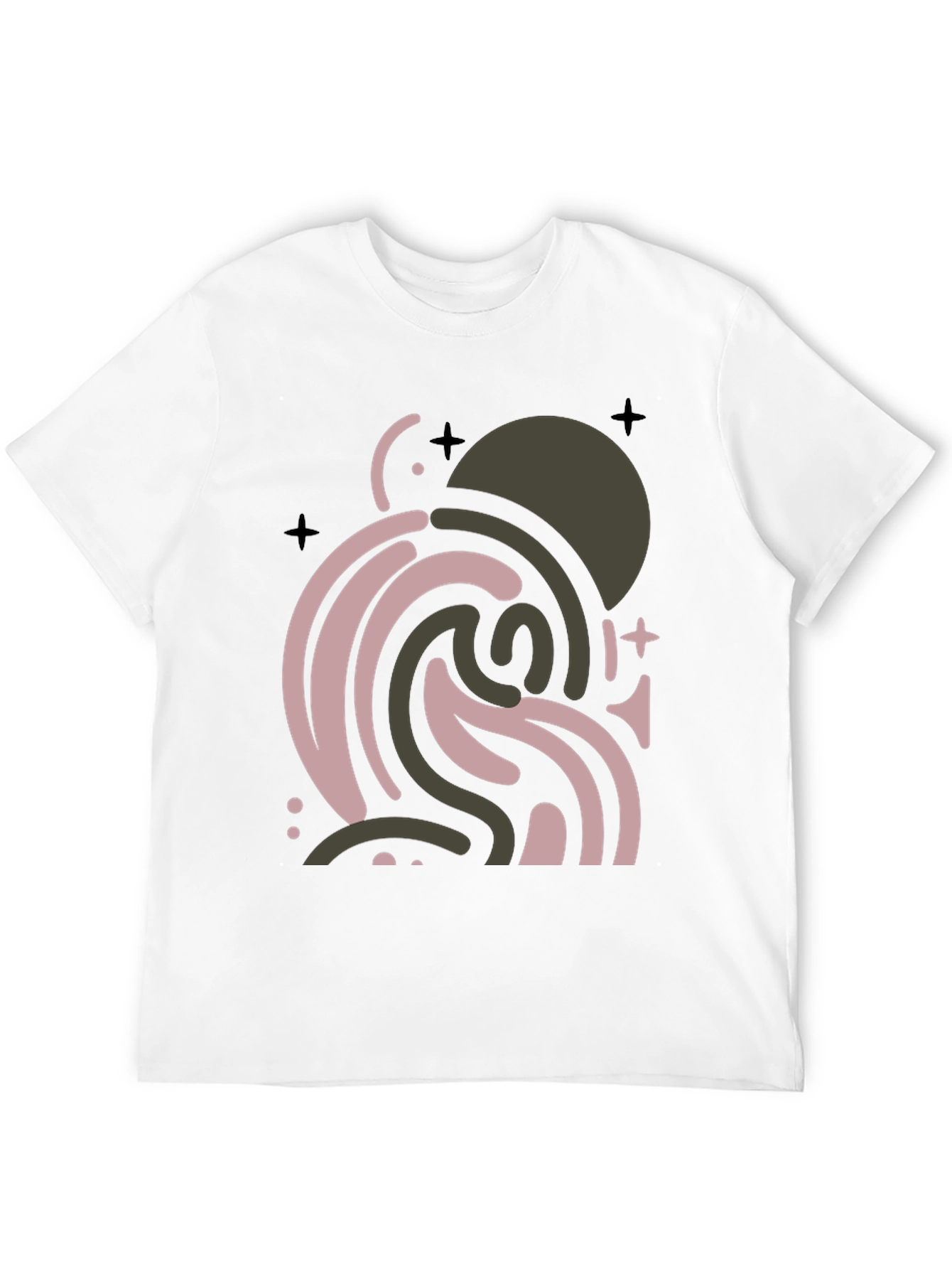 Abstract Graphic Print Black T-Shirt