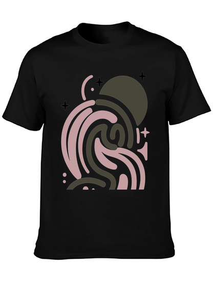 Abstract Graphic Print Black T-Shirt