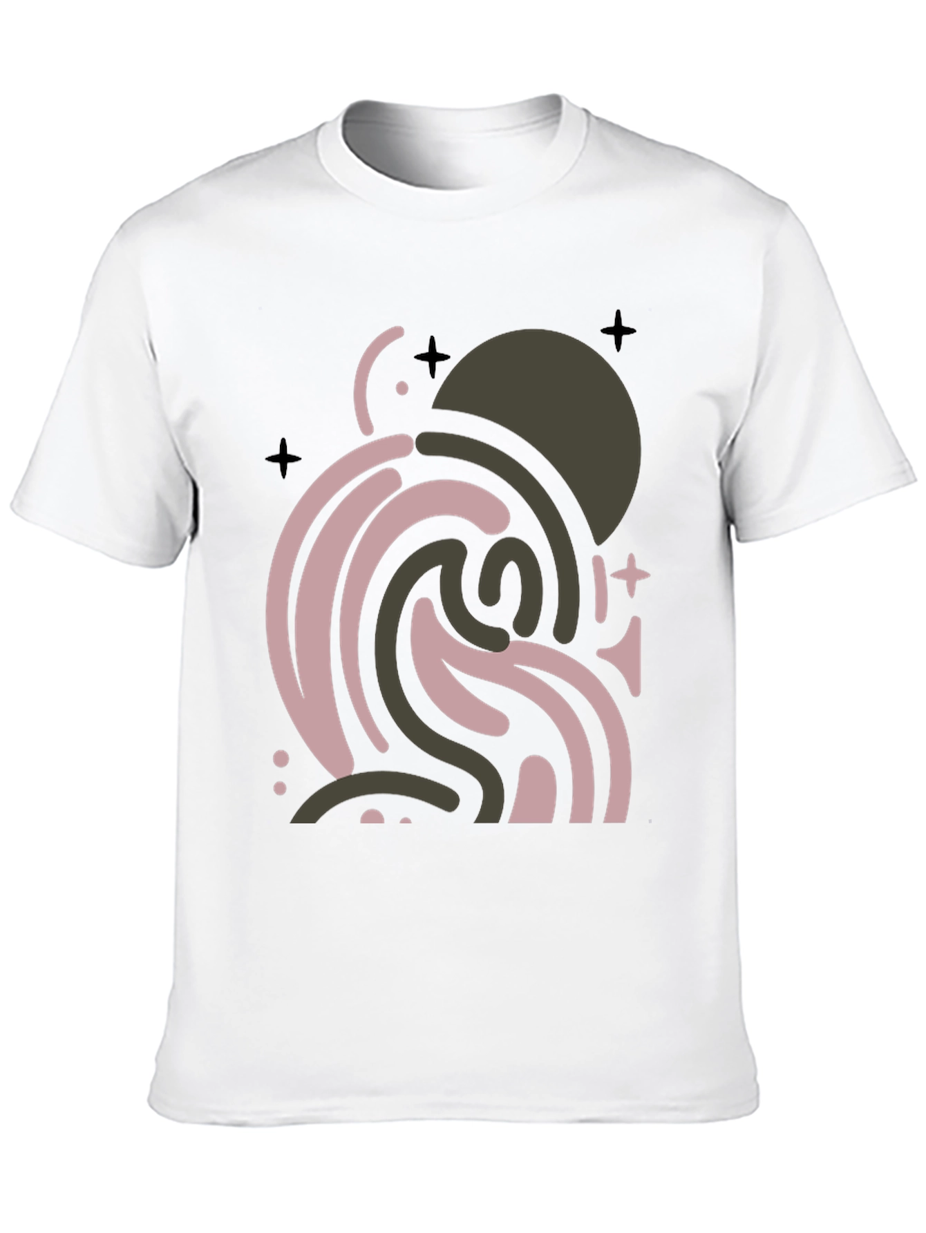 Abstract Graphic Print Black T-Shirt