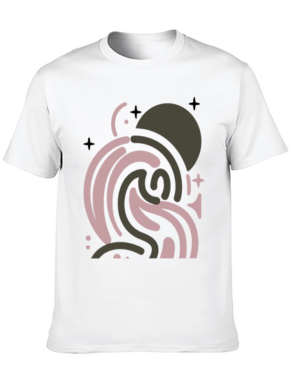 Abstract Graphic Print Black T-Shirt