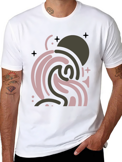 Abstract Graphic Print Black T-Shirt