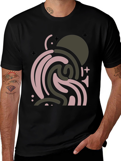 Abstract Graphic Print Black T-Shirt