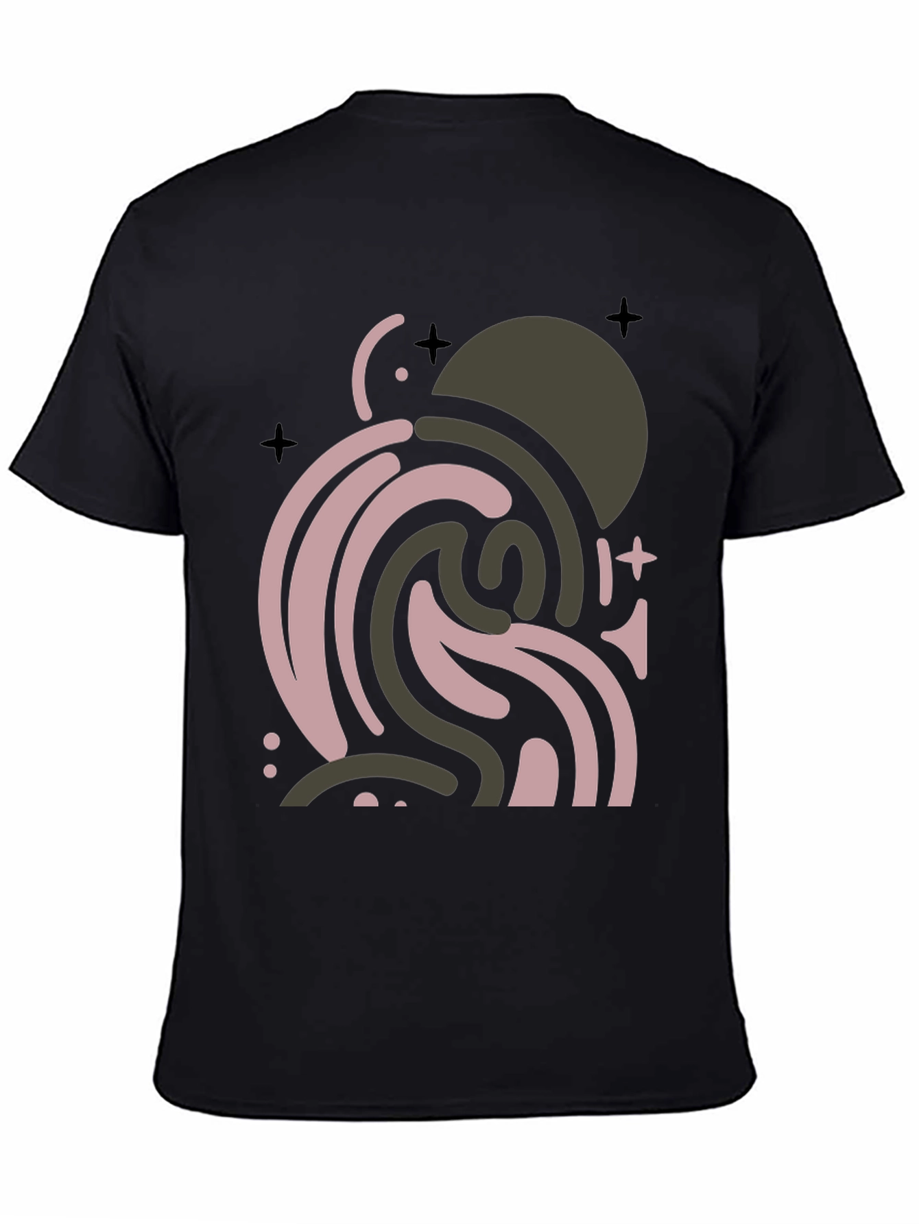 Abstract Graphic Print Black T-Shirt